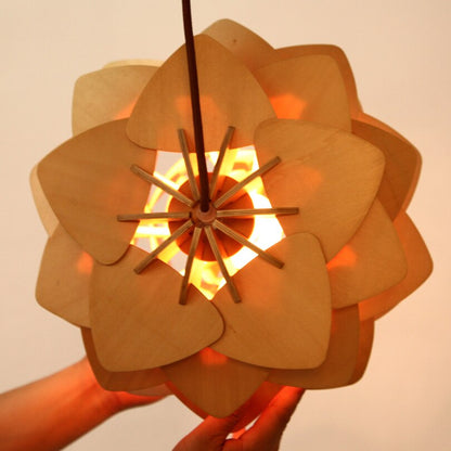 Handmade Wooden Pinecone Pendant Light – Dimmable LED