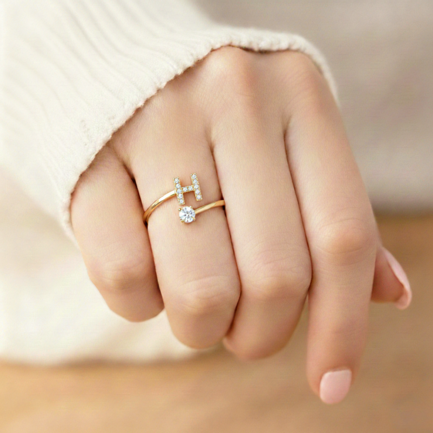 BAGUE AJUSTABLE SIGNATURE AVEC INITIALES