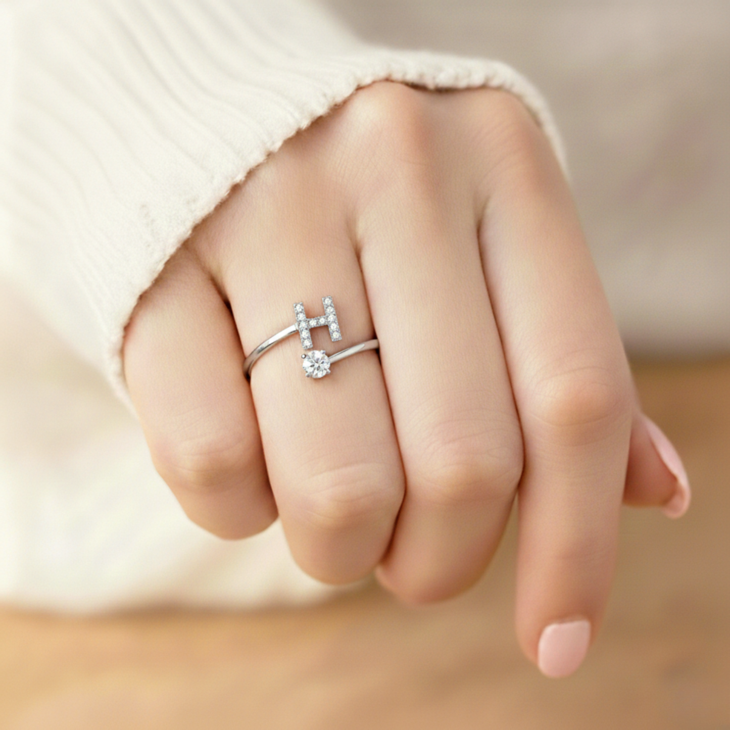 BAGUE AJUSTABLE SIGNATURE AVEC INITIALES