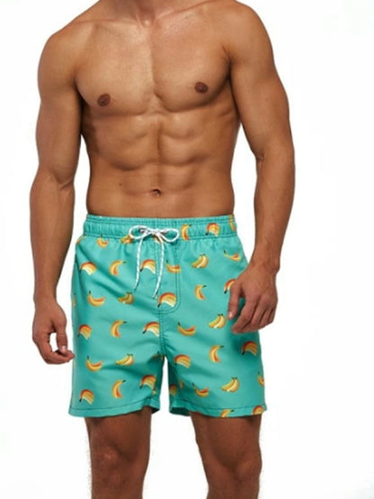 Hurtigtørrende badeshorts til mænd med farverige sommerprint