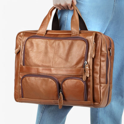 Luxe e spaziosa - borsa per laptop in pelle per lavoro e viaggi Oro Uomo - - Bags borsa laptop lavoro luxe luxe spaziosa mens bag pelle Shoulder Bags spaziosa - Concept Palermo