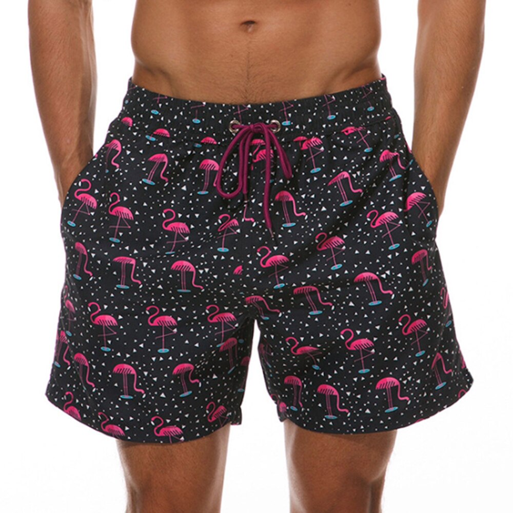 Hurtigtørrende badeshorts til mænd med farverige sommerprint