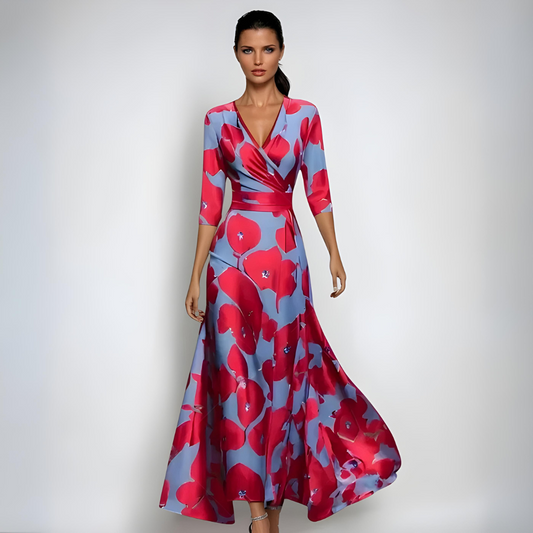 Hailey | Kvinders Flydende Blomster Wrap Maxi Kjole 0