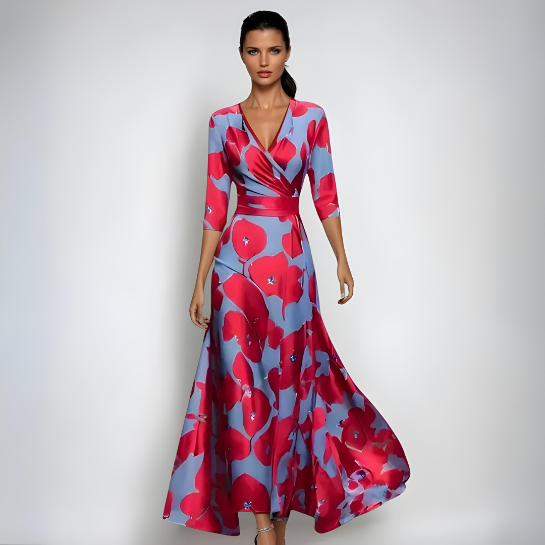 Hailey | Kvinders Flydende Blomster Wrap Maxi Kjole 1