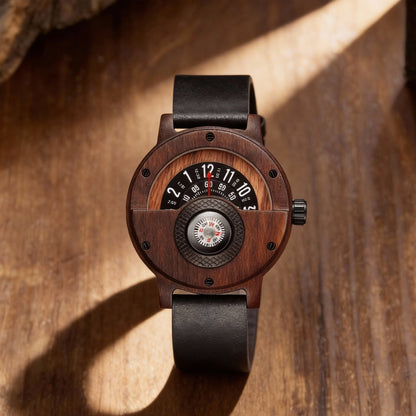 Krzysztof | Reloj Madera Artesanal Hombre Esfera Brújula