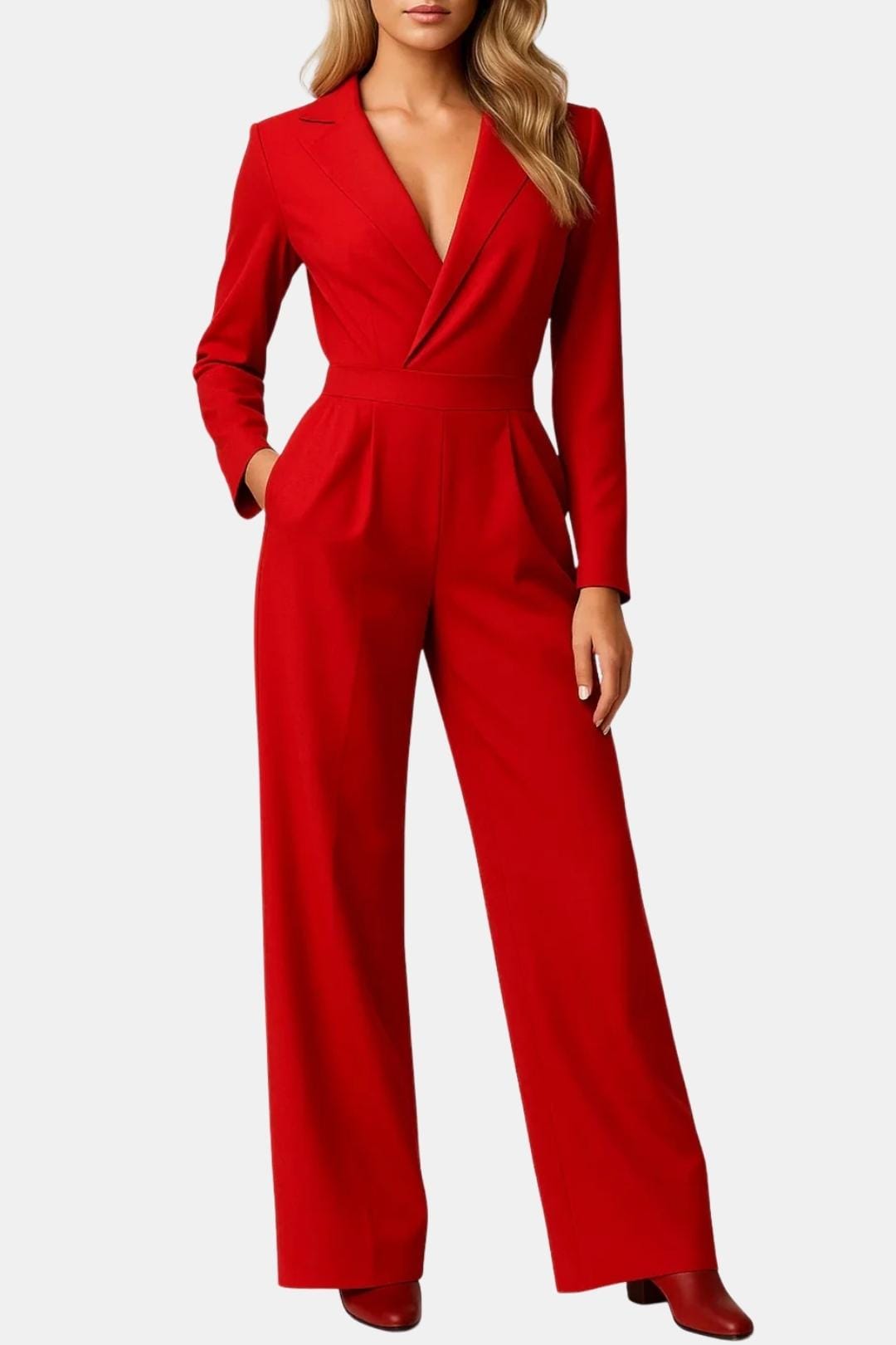 Haley – Elegant Fitted V-Neck Jumpsuit