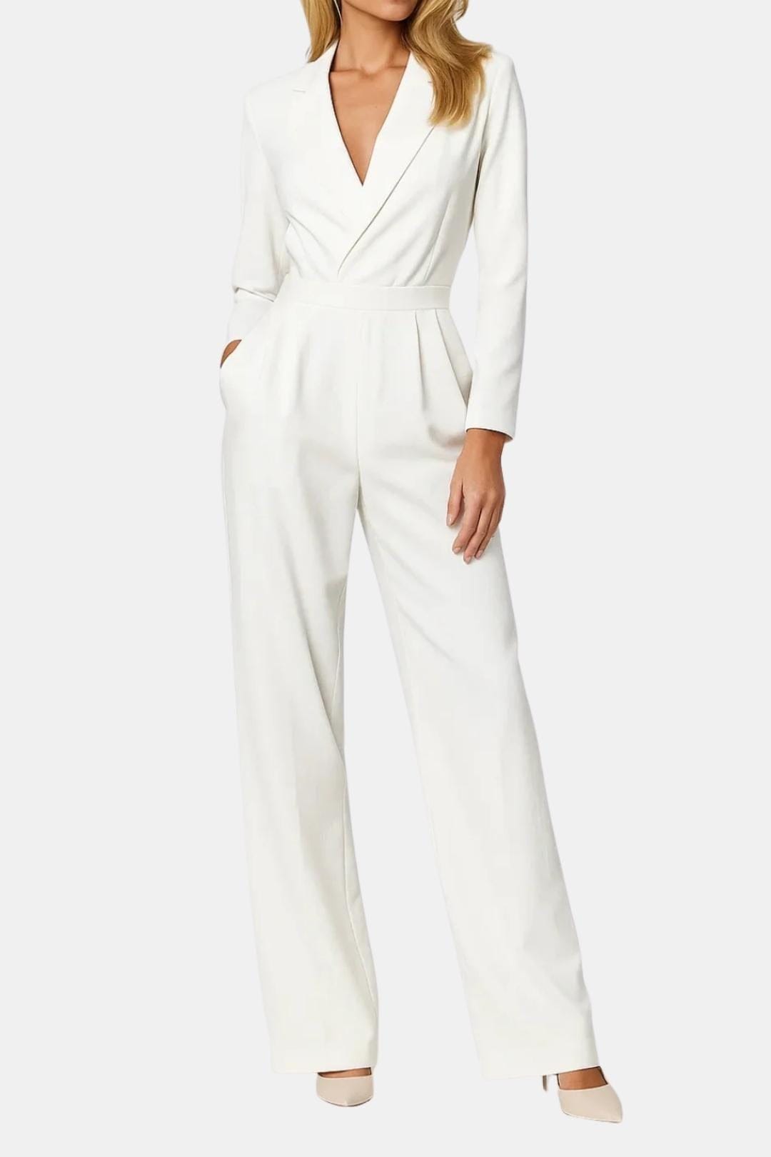 Haley – Elegant Fitted V-Neck Jumpsuit
