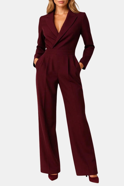 Haley – Elegant Fitted V-Neck Jumpsuit
