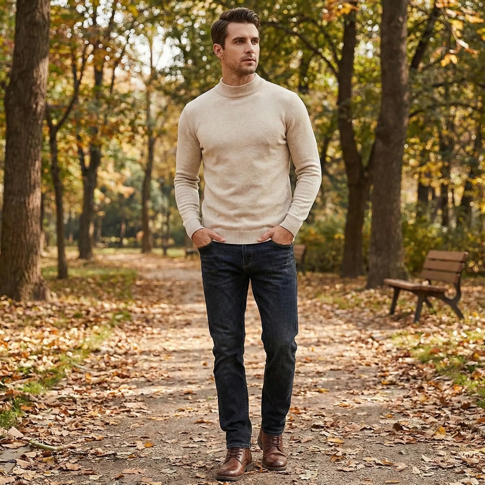 Halveron - Half Neck Knitted Pullover  Casual Everyday Wear