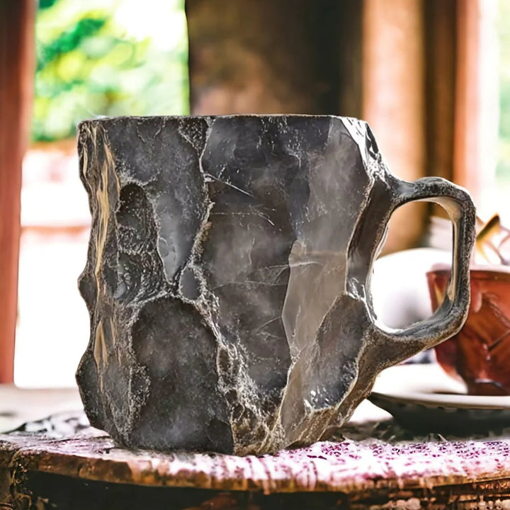 Handgemaakte Mineraal Kristallen Mok – Geïsoleerd, Magnetronbestendig, 350-450 ml, Uniek Ontwerp