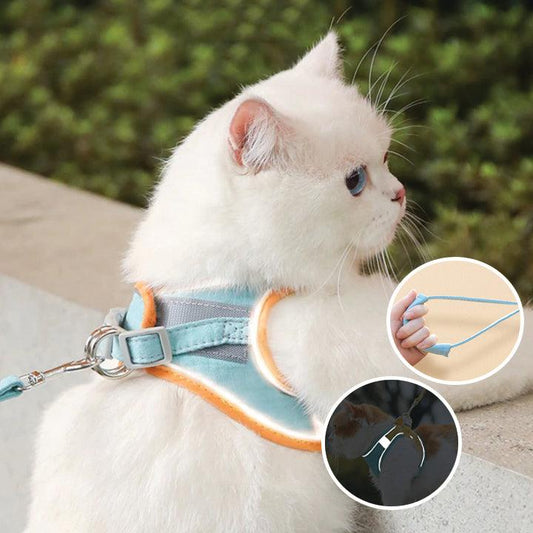 Katzengeschirr mit Leine – Komfortabler Sitz mit reflektierenden Sicherheitsstreifen
