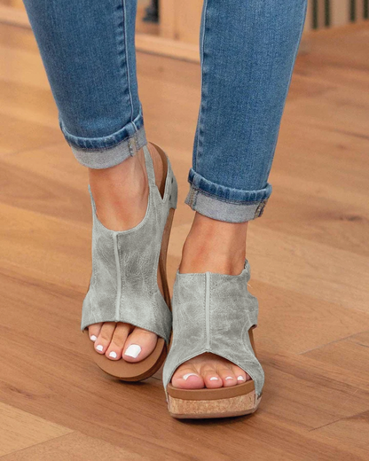 Madeline Vegan Wedge Sandals - Chic, Comfortable Cruelty-Free Footwear