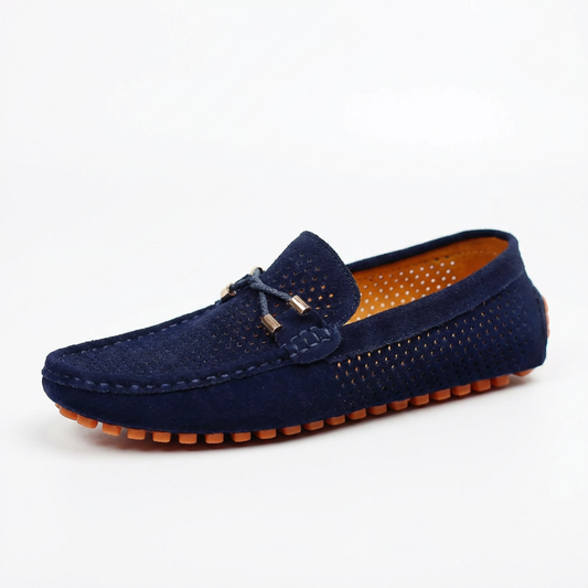 Harrison | Loafers Perforated Panels Lace Tie Moc Toe Driving Sole