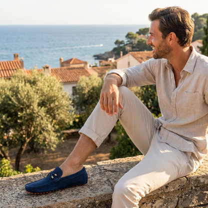 Harrison | Loafers Perforated Panels Lace Tie Moc Toe Driving Sole