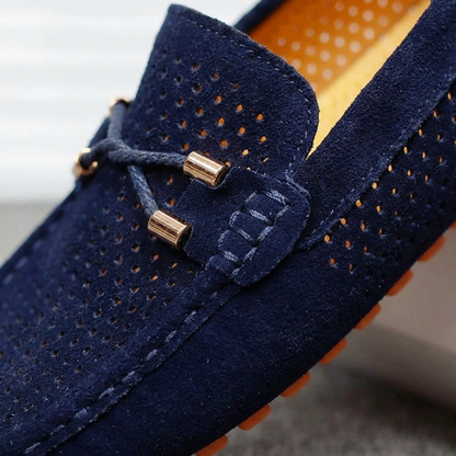 Harrison | Loafers Perforated Panels Lace Tie Moc Toe Driving Sole