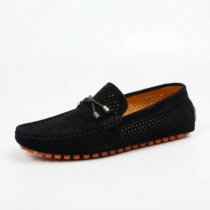 Harrison | Loafers Perforated Panels Lace Tie Moc Toe Driving Sole