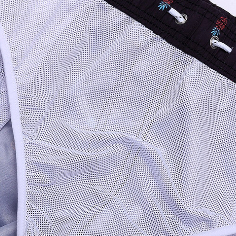 Short de bain homme imprimé avec ceinture à nouer