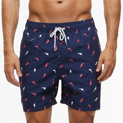 Short de bain homme imprimé avec ceinture à nouer