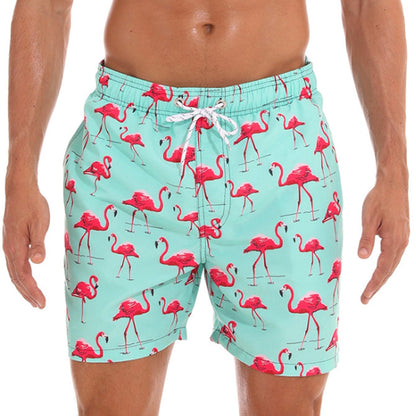 Hurtigtørrende badeshorts til mænd med farverige sommerprint