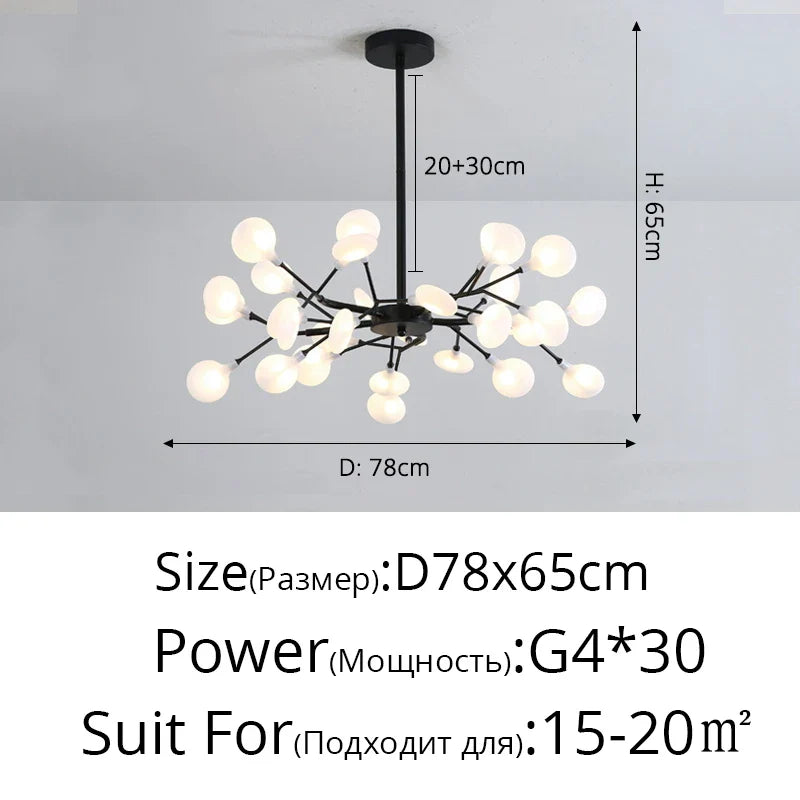Modern Nordic gorgeous LED chandelier ceiling lamp for living room bedroom golden 54-head G9 bulb indoor luxury home decoration