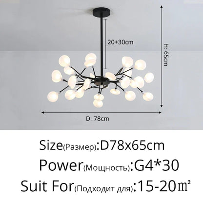 Modern Nordic gorgeous LED chandelier ceiling lamp for living room bedroom golden 54-head G9 bulb indoor luxury home decoration