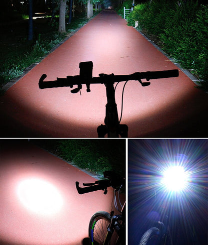 Multifunktionel telefonholder til cykel med lygte og powerbank