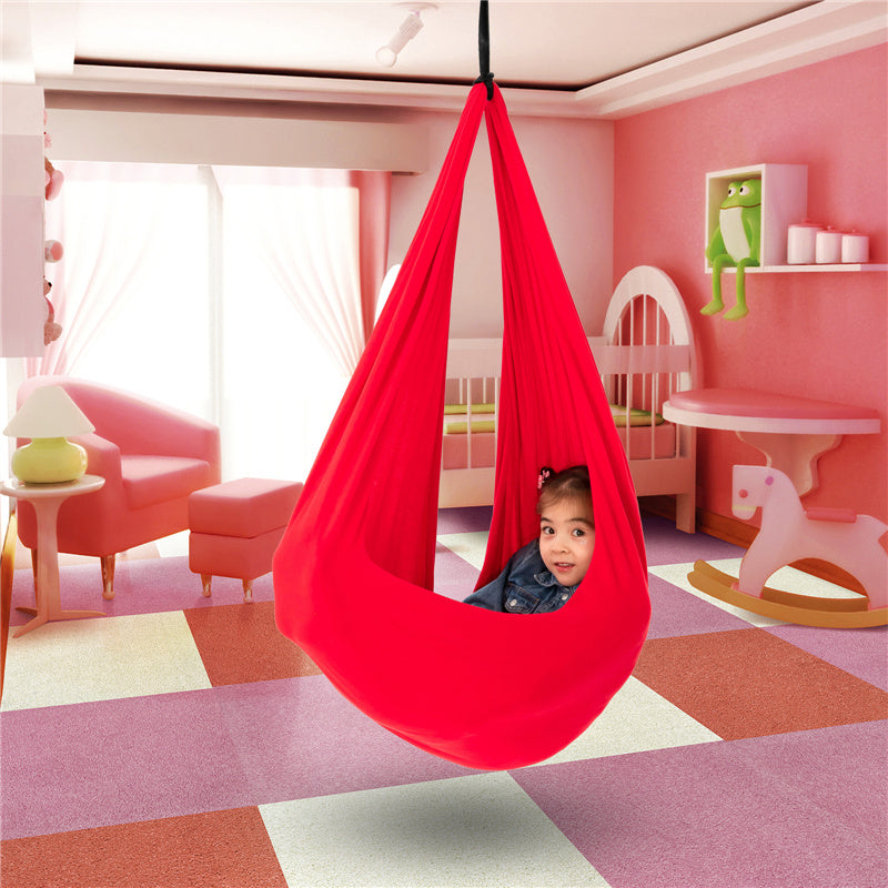 Kinderschaukel Hängesessel rot, Indoor-Spielzeug, Kinderzimmer, gemütlich, sicher, robust