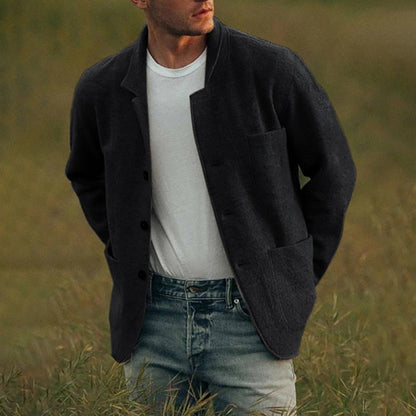 Men’s Wool Button Cardigan – Soft Tailored Knitwear for Smart Casual Layering