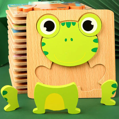 Houten 3D Puzzelset – 5 stuks