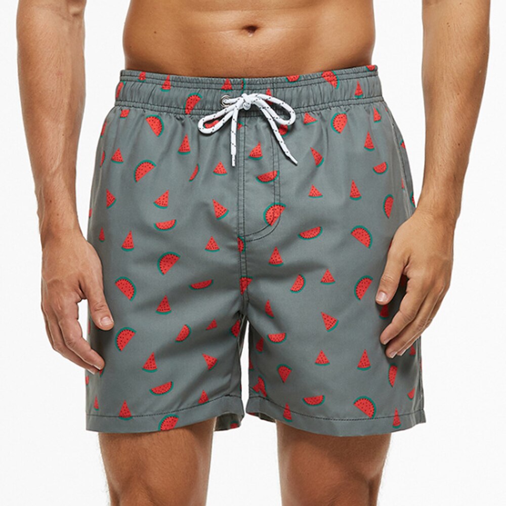 Hurtigtørrende badeshorts til mænd med farverige sommerprint