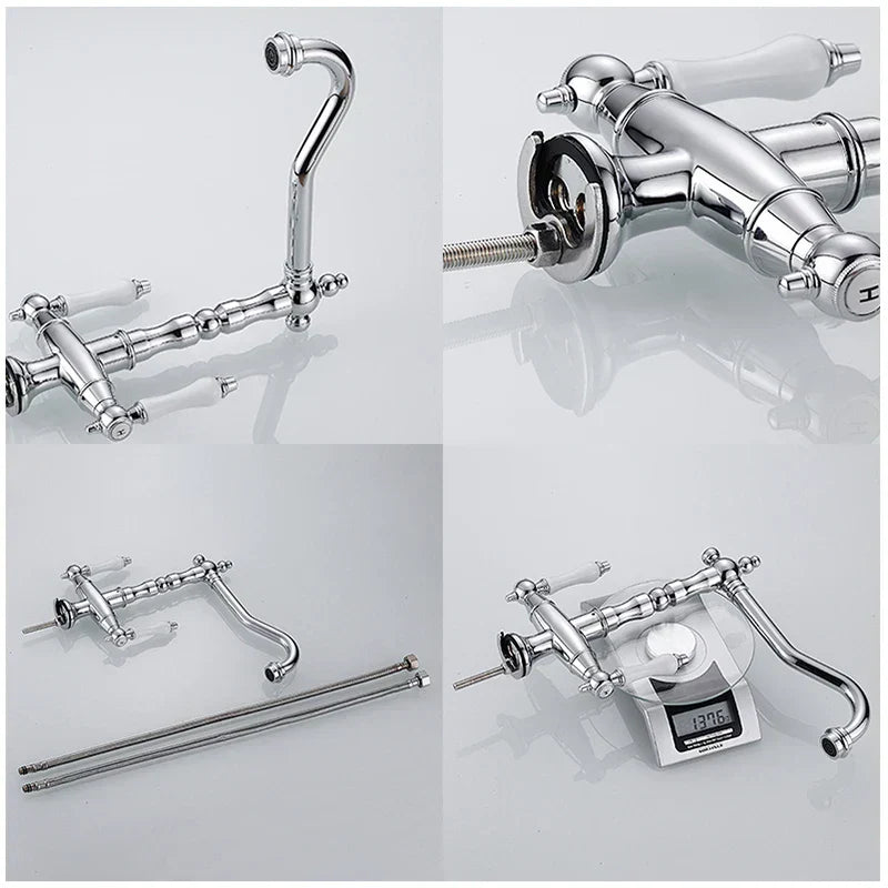 Elkstone Bronze Kitchen Faucet – Dual Handle Mixer with Hot & Cold Water Control