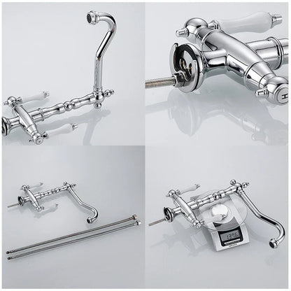 Elkstone Bronze Kitchen Faucet – Dual Handle Mixer with Hot & Cold Water Control