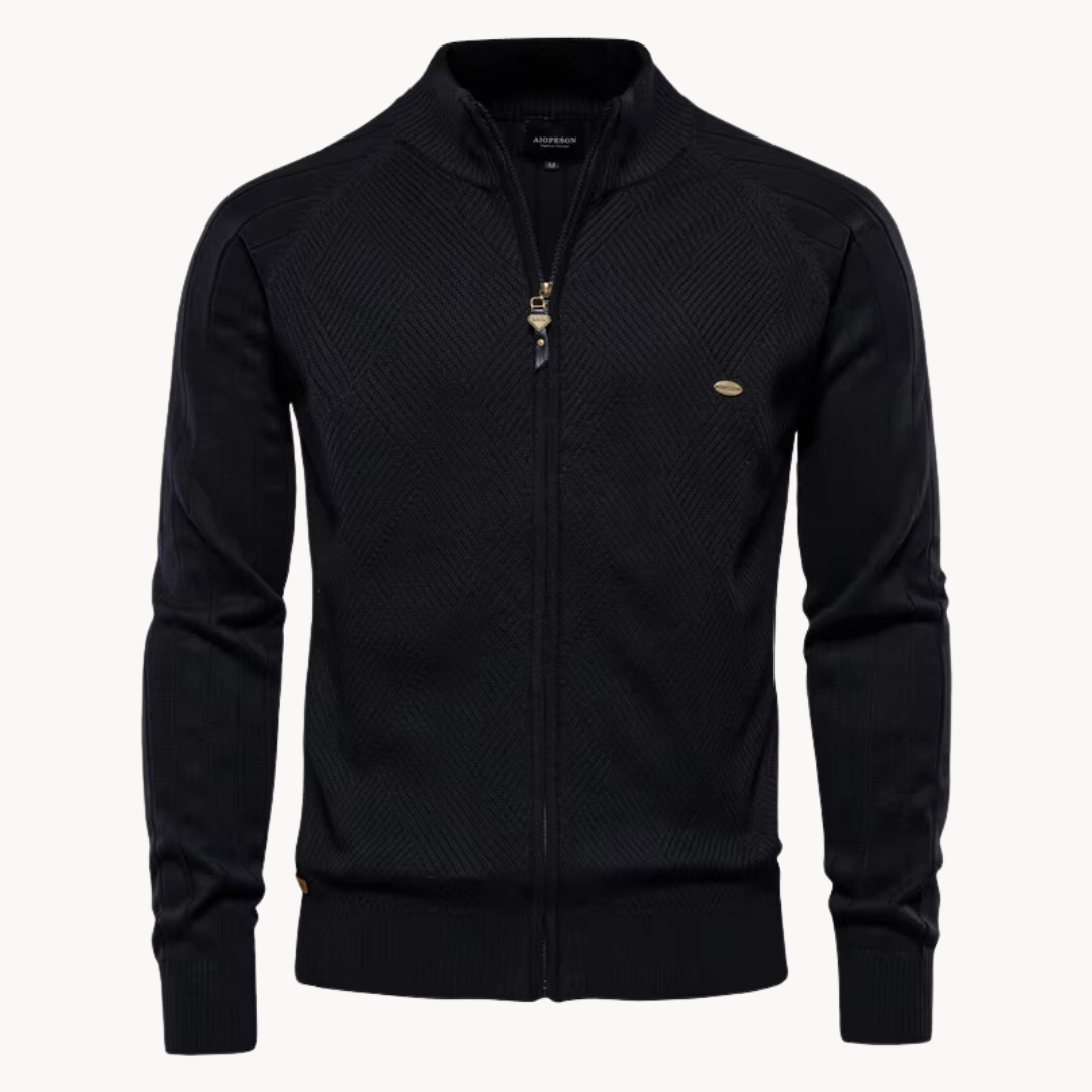 Ravello – Zip Knit Cardigan With Stand Collar