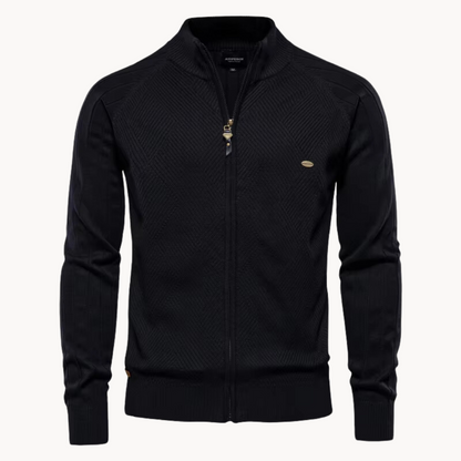 Ravello – Zip Knit Cardigan With Stand Collar