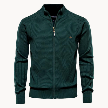 Ravello – Zip Knit Cardigan With Stand Collar
