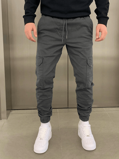 RENALDO / HERREN LANGE CARGOHOSEN MIT KNOTEN UND ENGEM DESIGN