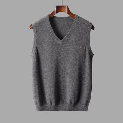 Men’s Wool V Neck Sweater Vest Timeless Comfortable Layering Knitwear Smart Casual Outfit