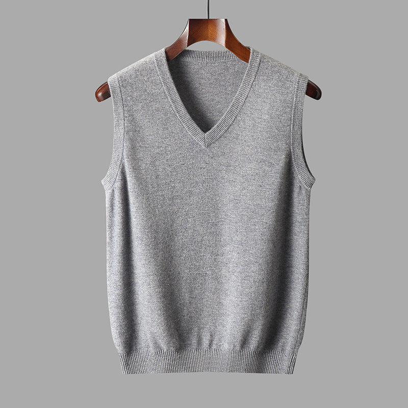 Men’s Wool V Neck Sweater Vest Timeless Comfortable Layering Knitwear Smart Casual Outfit