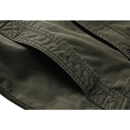 Veste Cargo Homme Stylée – Col Montant et Poches Style Militaire