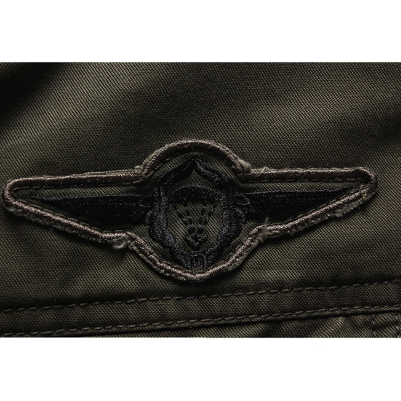 Veste Cargo Homme Stylée – Col Montant et Poches Style Militaire