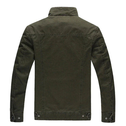 Veste Cargo Homme Stylée – Col Montant et Poches Style Militaire