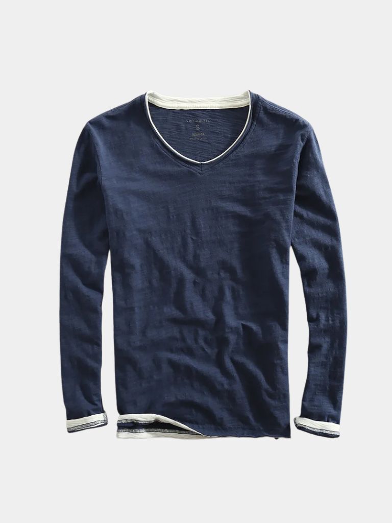 Herre shirt | Stribet shirt med lange ærmer og komfortabel pasform