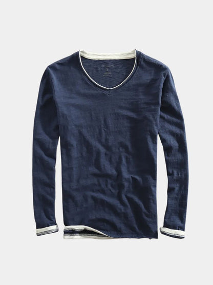 Herre shirt | Stribet shirt med lange ærmer og komfortabel pasform