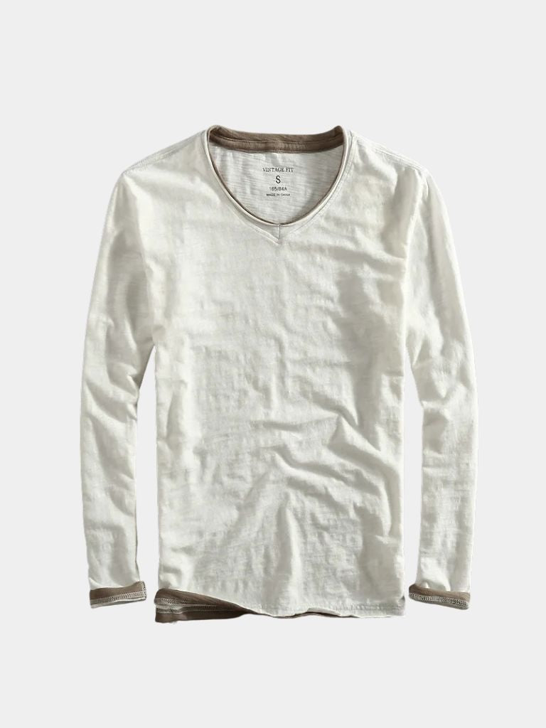 Herre shirt | Stribet shirt med lange ærmer og komfortabel pasform