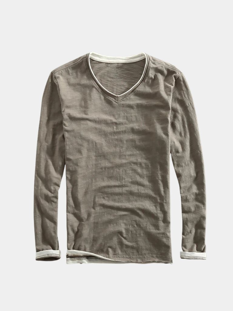 Herre shirt | Stribet shirt med lange ærmer og komfortabel pasform