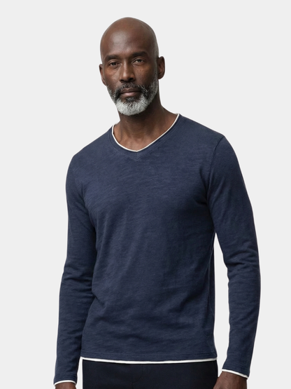 Herre shirt | Stribet shirt med lange ærmer og komfortabel pasform