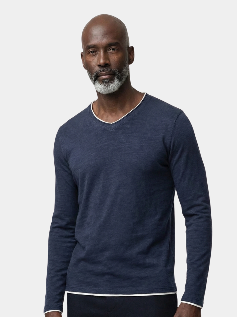 Herre shirt | Stribet shirt med lange ærmer og komfortabel pasform