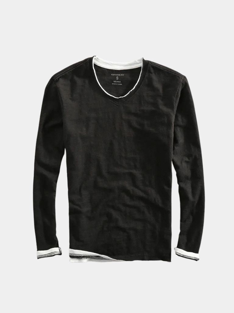 Herre shirt | Stribet shirt med lange ærmer og komfortabel pasform