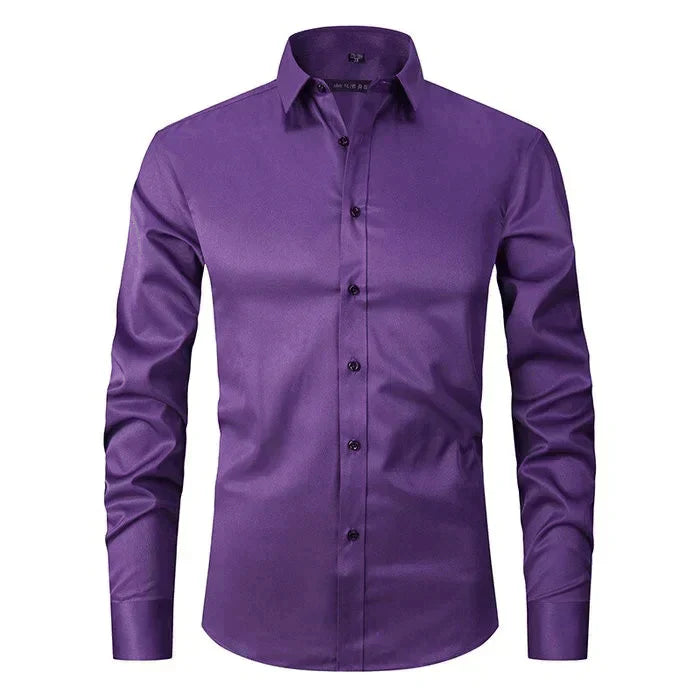 Herre skjorte | Slim fit skjorte med lange ærmer og knapper