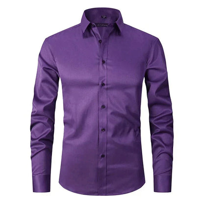 Herre skjorte | Slim fit skjorte med lange ærmer og knapper